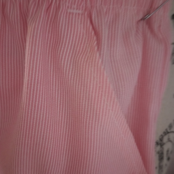 Land's End vintage pink & white striped wide bottoms capris size 22 NWT - Picture 4 of 13